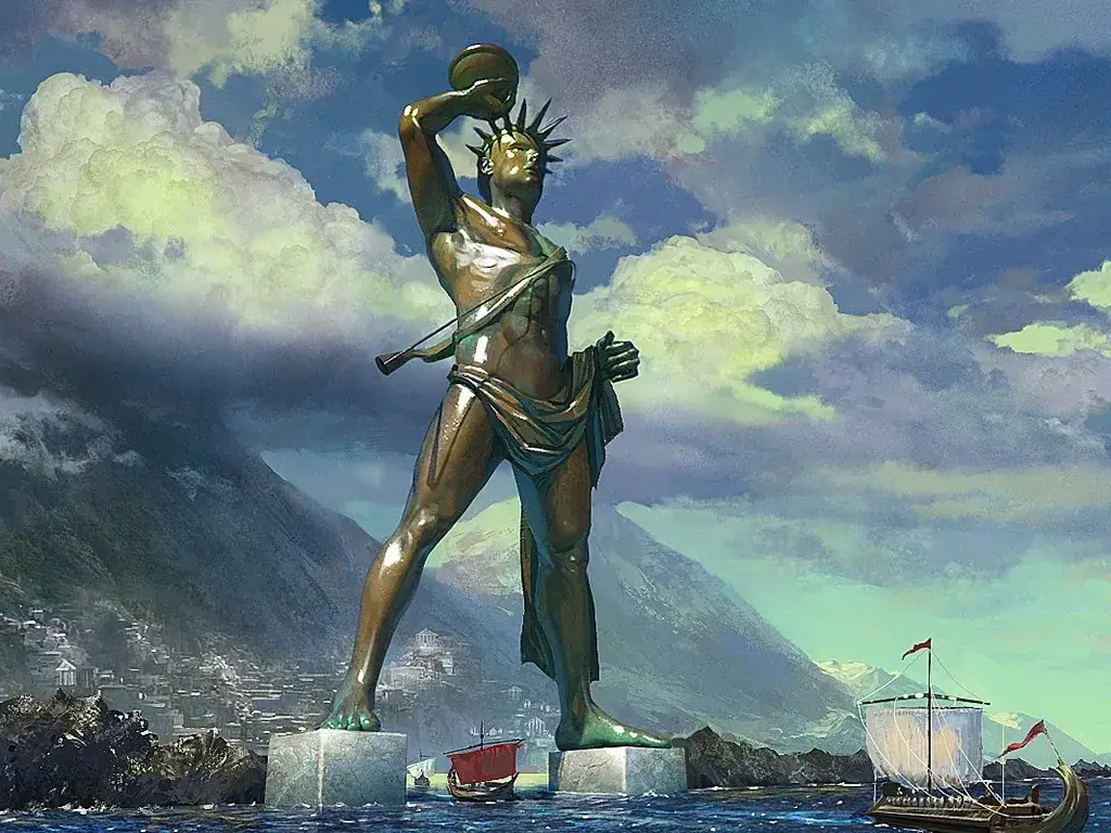 Rhodes and the Evolution of the Eastern Trade Networks, c. 1700 BC onwards - Mediaeval impression of the Colossus at Rhodes - Andrei Pervukhin