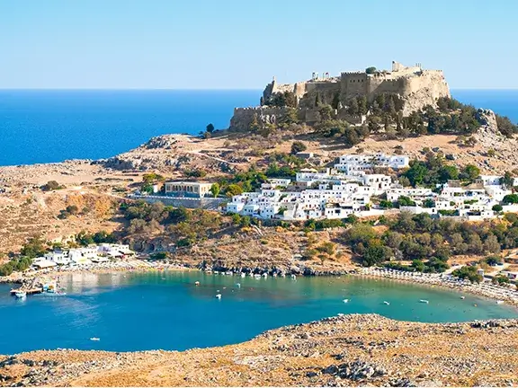 The sheltered bay at Lindos