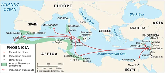 Ancient Sea Trade Routes in the Mediterranean Sea