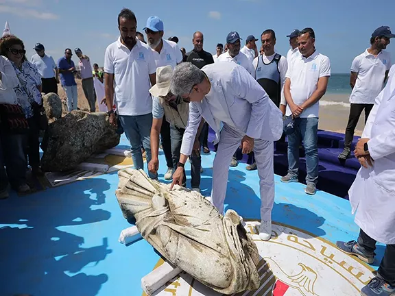 Canopus: A Sunken Port City of Ancient Egypt August 2025. Raising artifacts from Canopus. Image credit AFP.