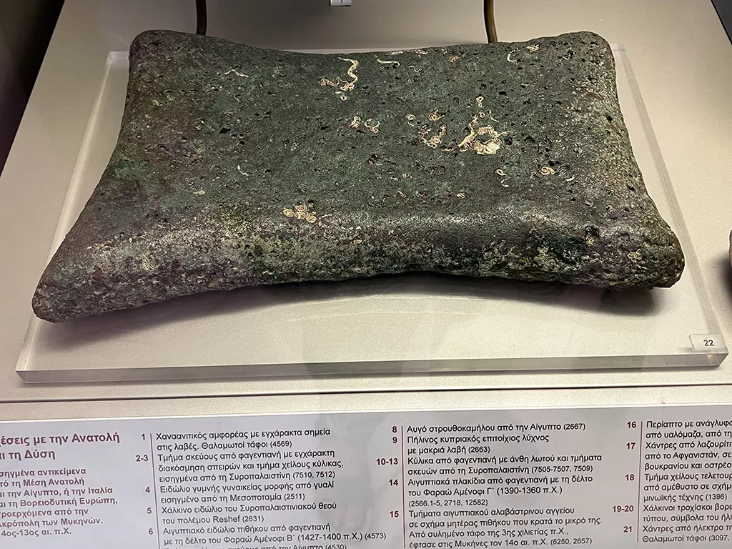 Bronze Age Economies in the Mediterranean: Trade Without Coins Oxhide ingot from Mycenaen port of Kymi, Euboea