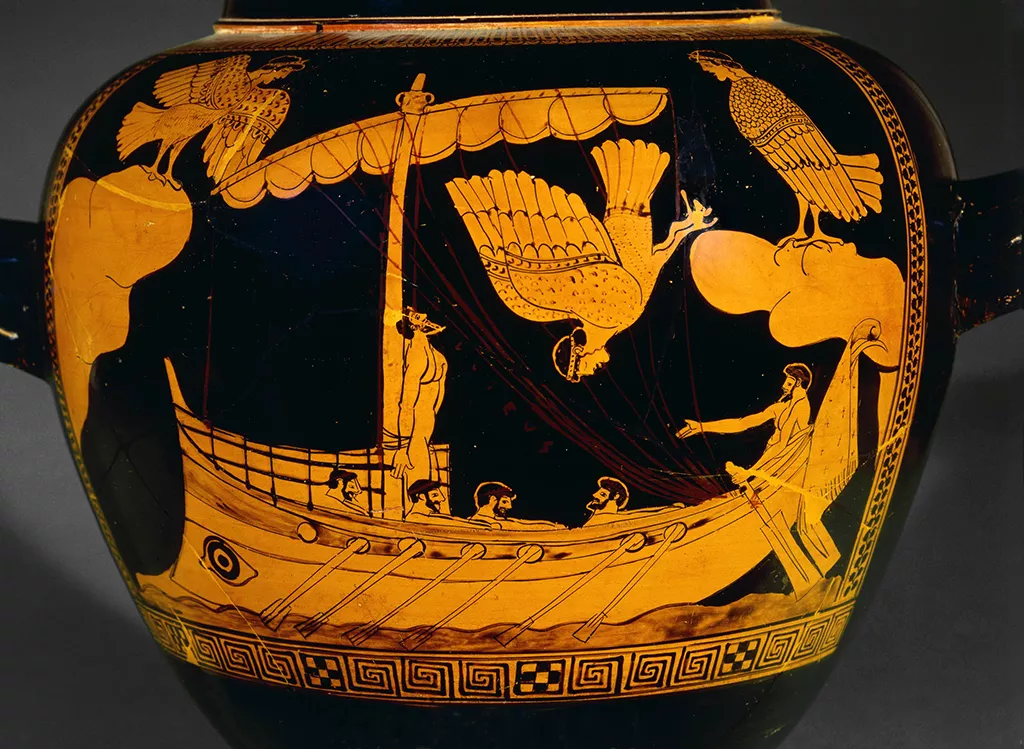 Early Iron Age Ships: 1200-700 BC - Naval Warfare, Ship Depictions & Shipwrecks Siren Vase at the British Museum