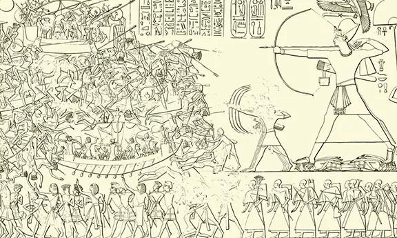 Early Iron Age Ships: 1200-700 BC - Naval Warfare, Ship Depictions & Shipwrecks Battle of the Nile - Medinet Habu