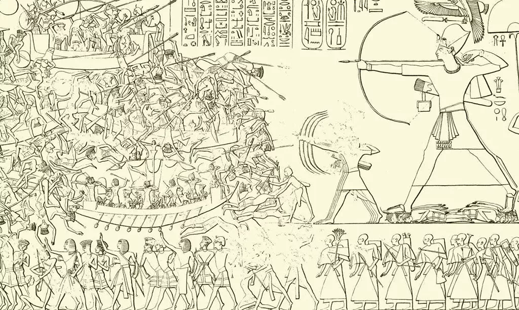 Early Iron Age Ships: 1200-700 BC - Naval Warfare, Ship Depictions & Shipwrecks Battle of the Nile - Medinet Habu
