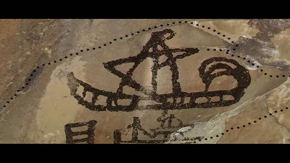Early Bronze Age Shipbuilding in the Mediterranean: Aegean & Egypt Enhanced image of sailing ship from Laja Alta
