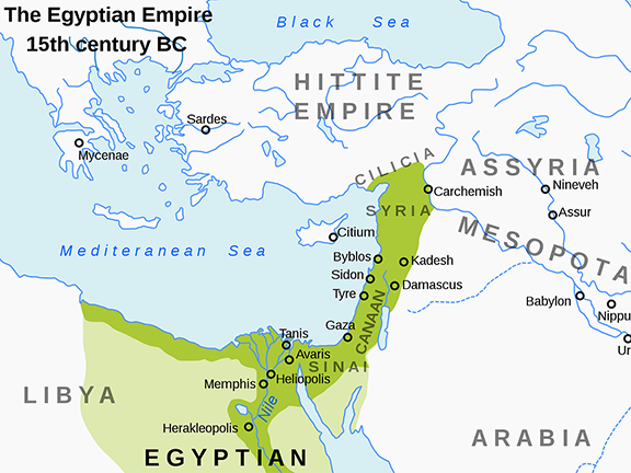 Egyptian Empire about 1400 BC