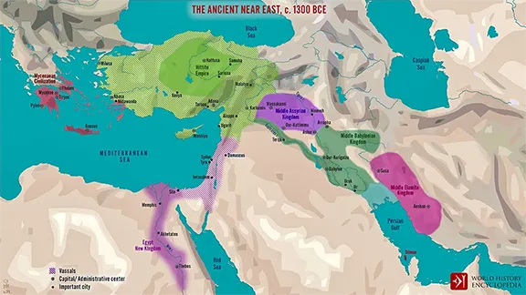 The Rise of Bronze Age Empires alongside Trading Networks Middle East about 1300 BC