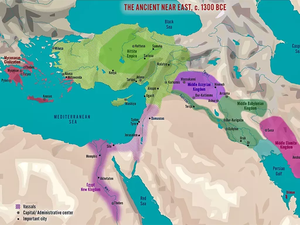 The Rise of Bronze Age Empires alongside Trading Networks Middle East about 1300 BC