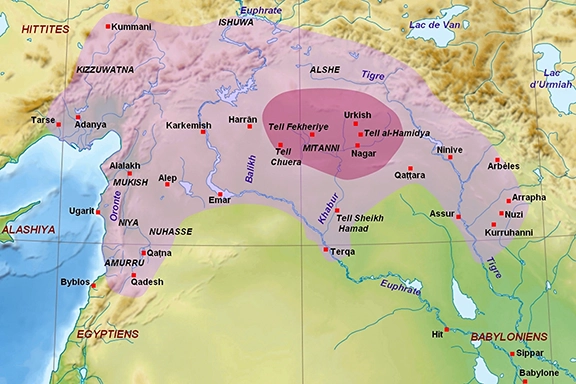 Late Bronze Age Civilisations of the Middle East and Eastern Mediterranean Kingdom of Mitanni about 1490 BC