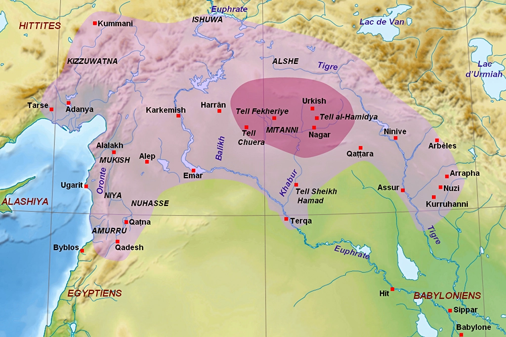 Late Bronze Age Civilisations of the Middle East and Eastern Mediterranean Kingdom of Mitanni about 1490 BC