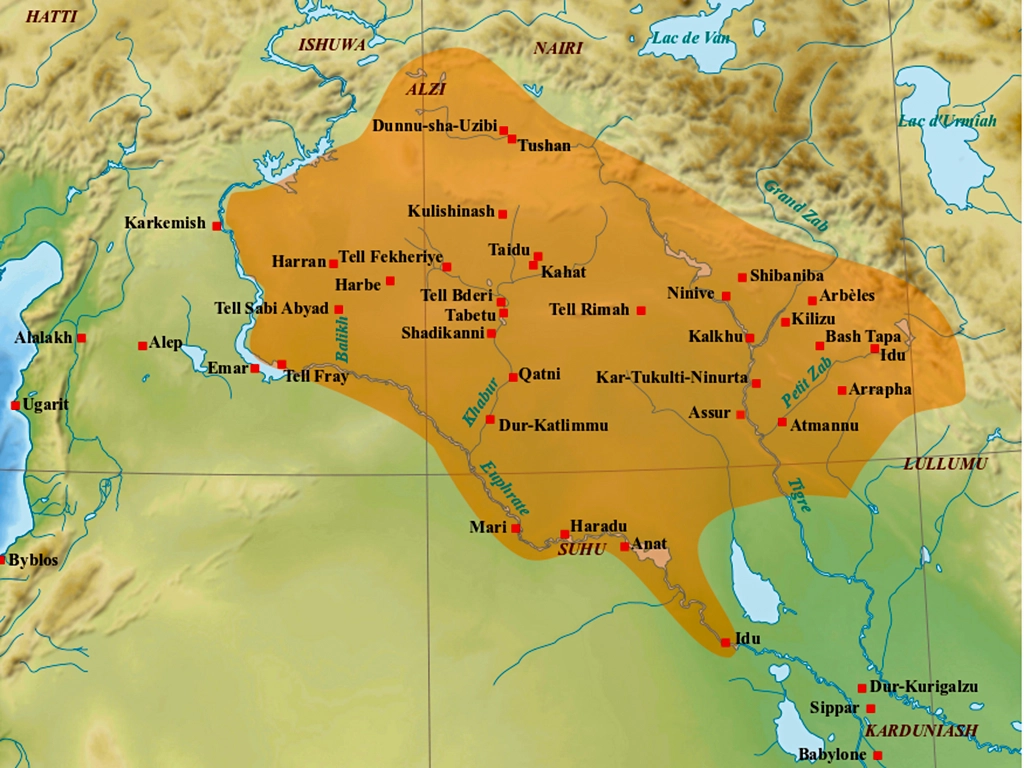 Late Bronze Age Civilisations of the Middle East and Eastern Mediterranean Approximate map of the Middle Assyrian Empire at its height in the 13th century BC