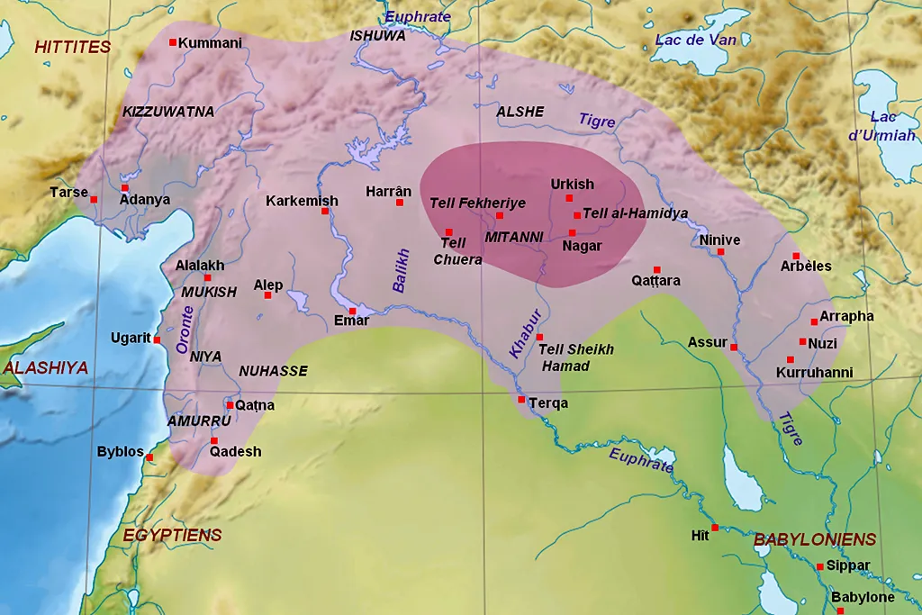 The 3.2k yr BP Event Kingdom of Mitanni at its height about 1490 BC