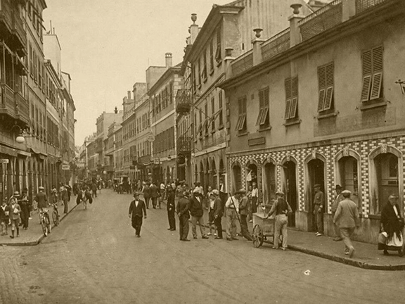 Double Agents and Double Cross on Gibraltar during WWII Main Street Gibraltar c 1942