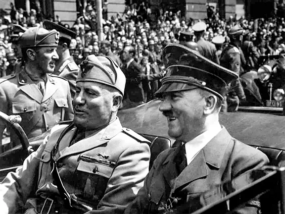 Mussolini and Hitler. Their smiles would soon be removed as the tide of war turned