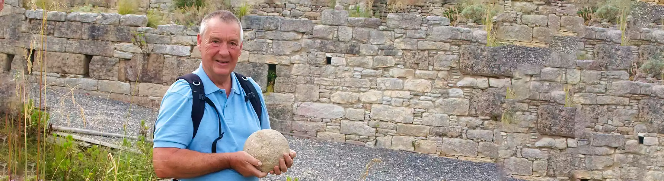 Why Nuttersworld showing Nick holding ancient stone missile in Sicily.