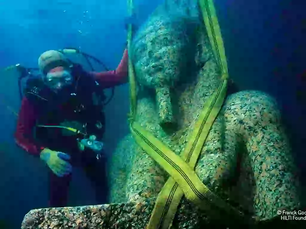 The Greek Emporion of Thonis-Heracleion 8th c BC - 8th c AD - Statue of Amun-Ra - Franck Goddio