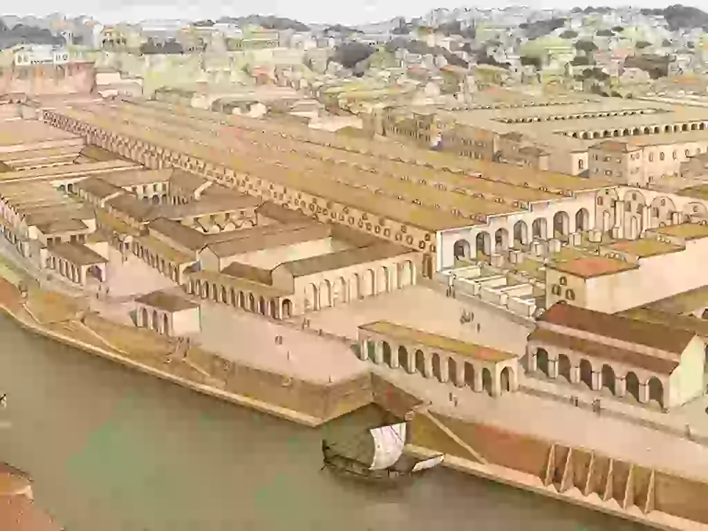 From Trading Post to Emporion in the Mare Nostrum - Artists impression of Roman Emporion