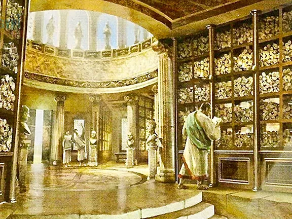 The Fate of the Library at Alexandria: Unravelling Its Demise Artists impression of the Library