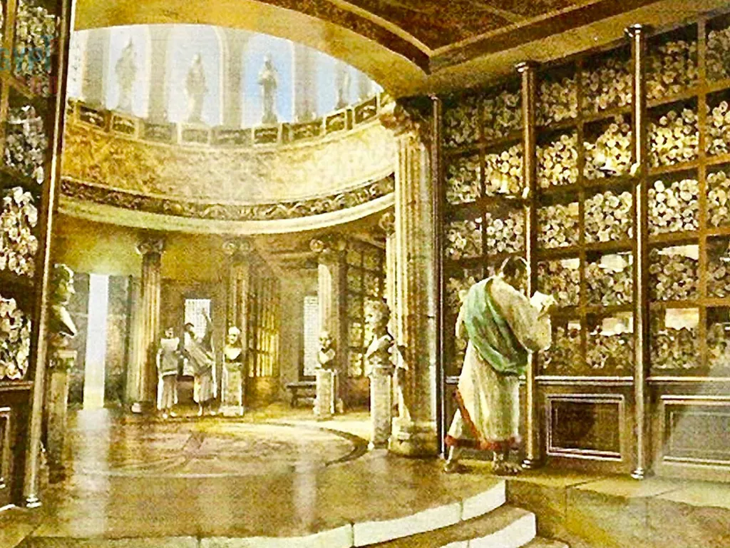 The Fate of the Library at Alexandria: Unravelling Its Demise Artists impression of the Library
