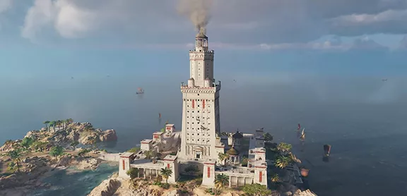 Eight  Ancient Greek Technological Achievements Beyond Philosophy Lighthouse of Alexandria - AI generated
