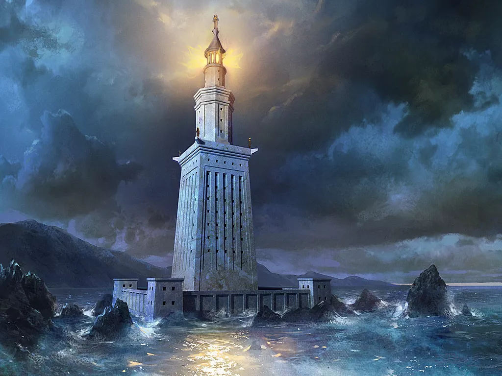 Eight  Ancient Greek Technological Achievements Beyond Philosophy The Pharos at Alexandria - AI generated