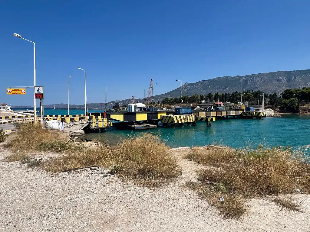 The Diolkos of Corinth: History, Engineering, and Legacy of the Ancient Overland Shipway - The western end of the Corinth Canal adjacent to the Diolkos