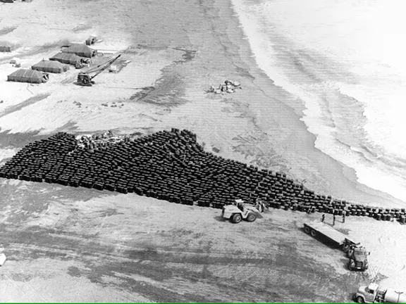 Cleaning up after the Palomares Incident Palomares Beach 1966