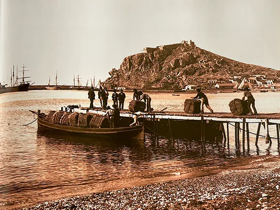 Subsistence Agriculture in the Campo de Dalias Loading esparto at Aquillas for export - Gustavo Gilman 1898