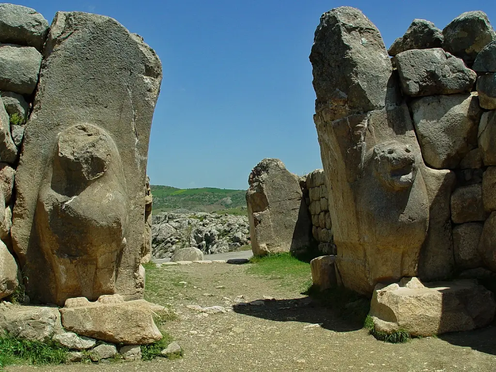 The Hittite Contraction and Transformation c 1200 BCE - The Lion Gate of Hattusa